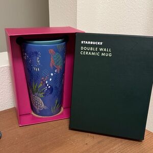 Starbucks Hawaii Ocean Blue Ceramic Mug with Sea Turtle
